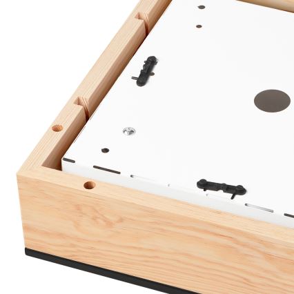 Plafonieră NATURAL SQUARE 2xE27/15W/230V 31x31 cm pin/negru