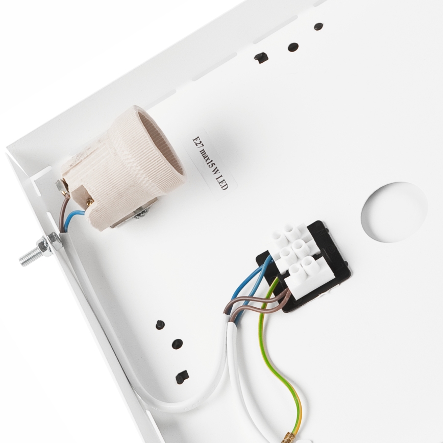 Plafonieră NATURAL SQUARE 2xE27/15W/230V 31x31 cm pin/negru