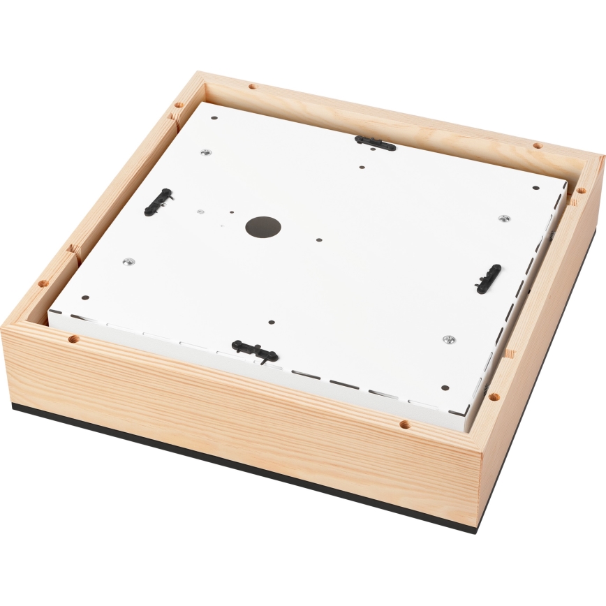 Plafonieră NATURAL SQUARE 4xE27/15W/230V 39x39 cm pin/negru