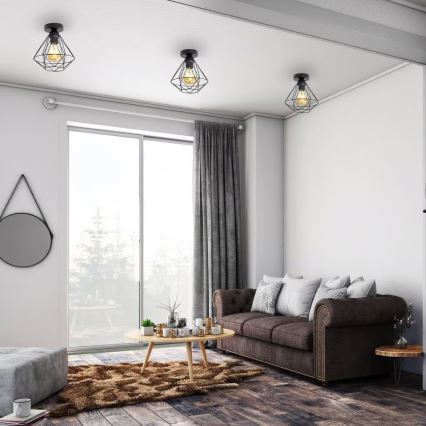 Plafonieră neagră pentru tavan 1xE27/40W/230V