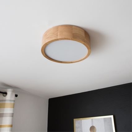 Plafonieră OAK 1xE27/60W/230V, finisaj stejar, Ø 27,5 cm