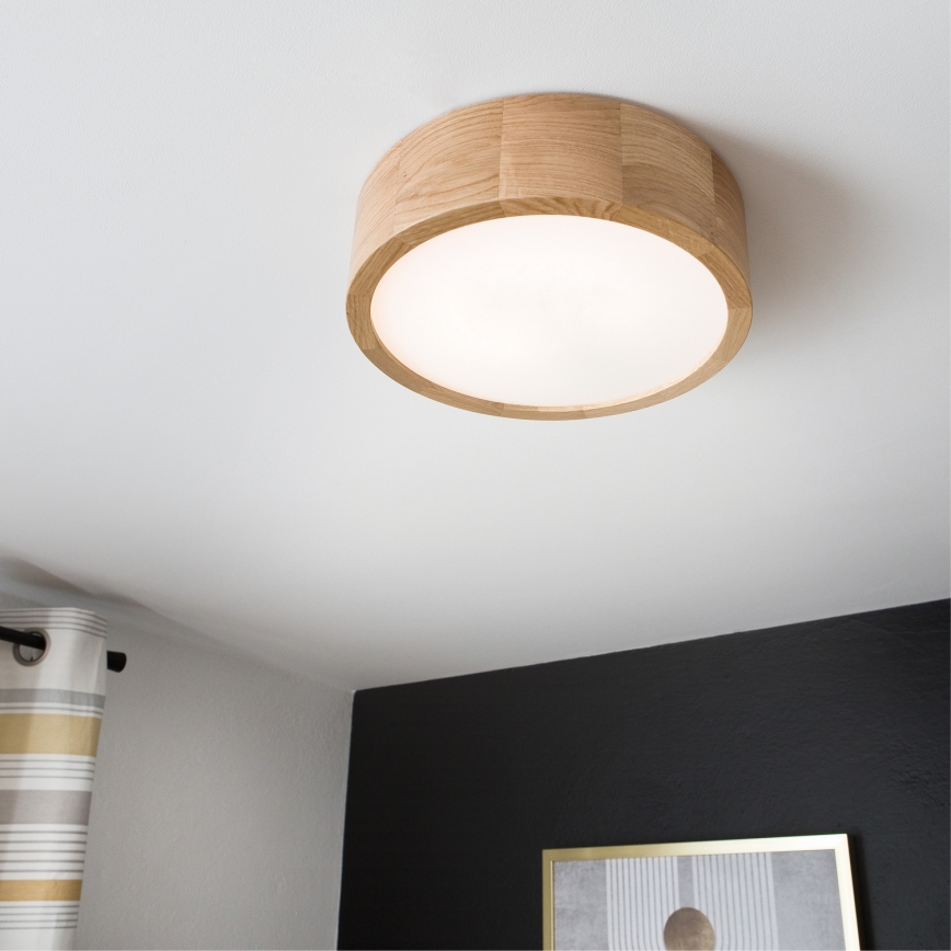 Plafonieră OAK 1xE27/60W/230V, finisaj stejar, Ø 27,5 cm