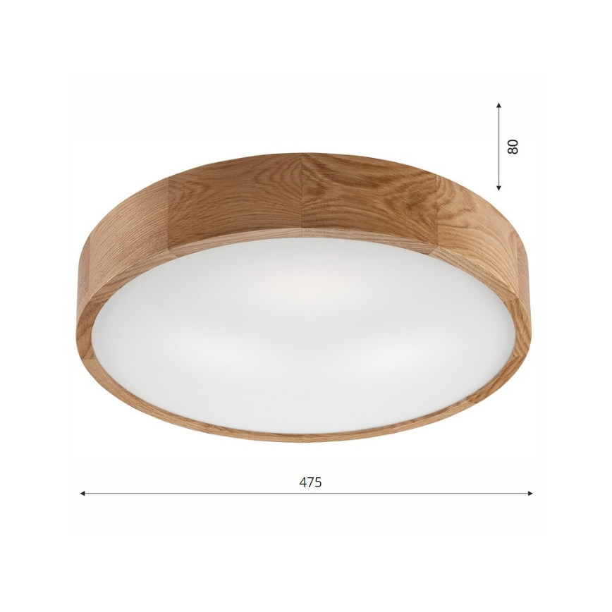 Plafonieră OAK 3xE27/60W/230V stejar ø 47,5 cm