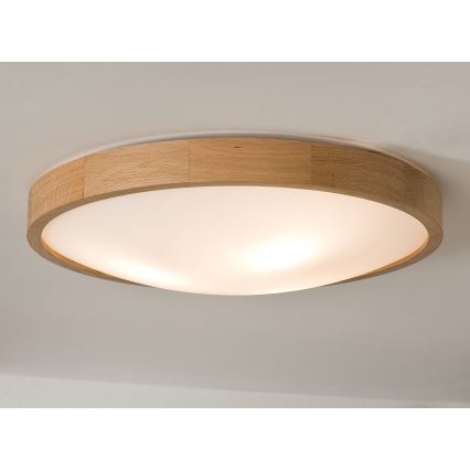 Plafonieră OAK SLIM 3×E27/60W/230V stejar ø 47 cm