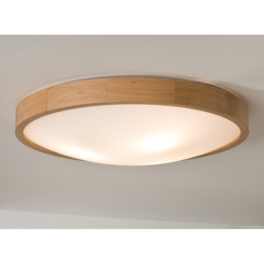 Plafonieră OAK SLIM 3×E27/60W/230V stejar ø 47 cm