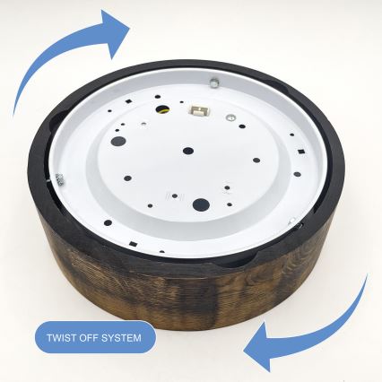 Plafonieră OAK SMOKY 1xE27/15W/230V ø 27,5 cm stejar/maro închis