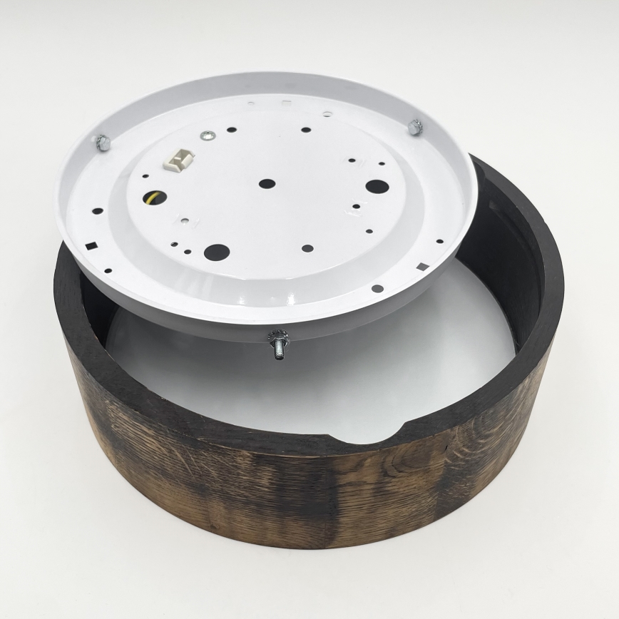 Plafonieră OAK SMOKY 1xE27/15W/230V ø 27,5 cm stejar/maro închis