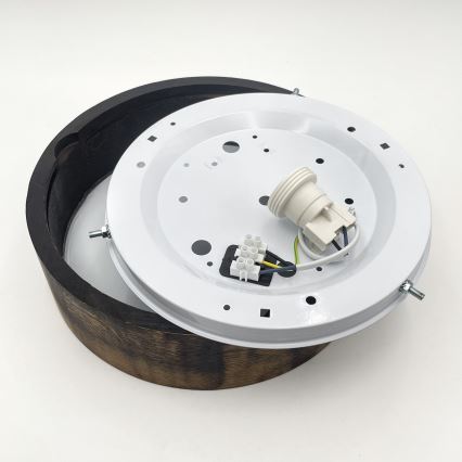 Plafonieră OAK SMOKY 1xE27/15W/230V ø 27,5 cm stejar/maro închis