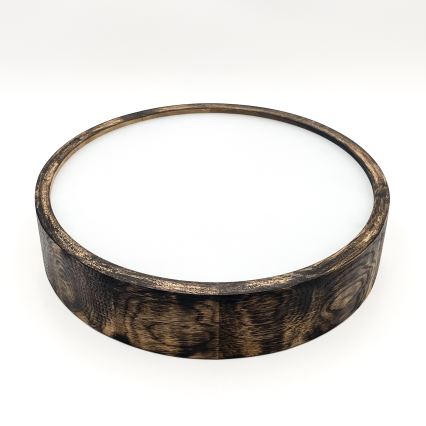 Plafonieră OAK SMOKY 2xE27/15W/230V ø 37,5 cm stejar/maro închis