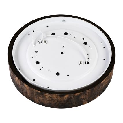 Plafonieră OAK SMOKY 2xE27/15W/230V ø 37,5 cm stejar/maro închis