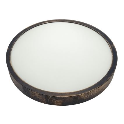 Plafonieră OAK SMOKY SLIM, Ø 37 cm, 2xE27, 15W, 230V, stejar/maro închis