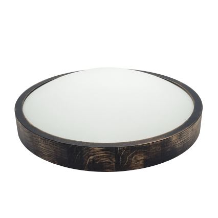 Plafonieră OAK SMOKY SLIM, Ø 37 cm, 2xE27, 15W, 230V, stejar/maro închis