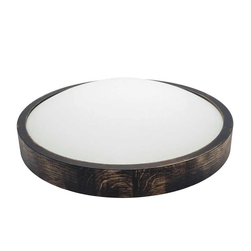 Plafonieră OAK SMOKY SLIM, Ø 37 cm, 2xE27, 15W, 230V, stejar/maro închis