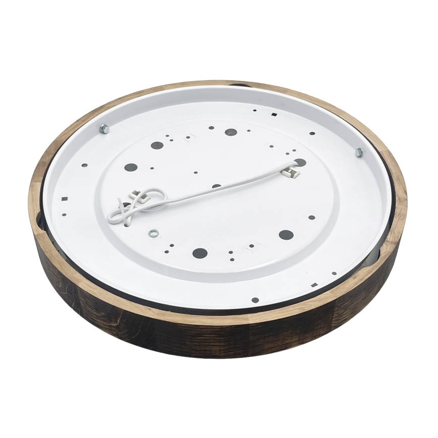 Plafonieră OAK SMOKY SLIM, Ø 37 cm, 2xE27, 15W, 230V, stejar/maro închis