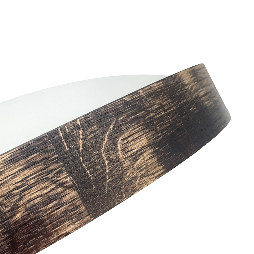 Plafonieră OAK SMOKY SLIM, Ø 37 cm, 2xE27, 15W, 230V, stejar/maro închis