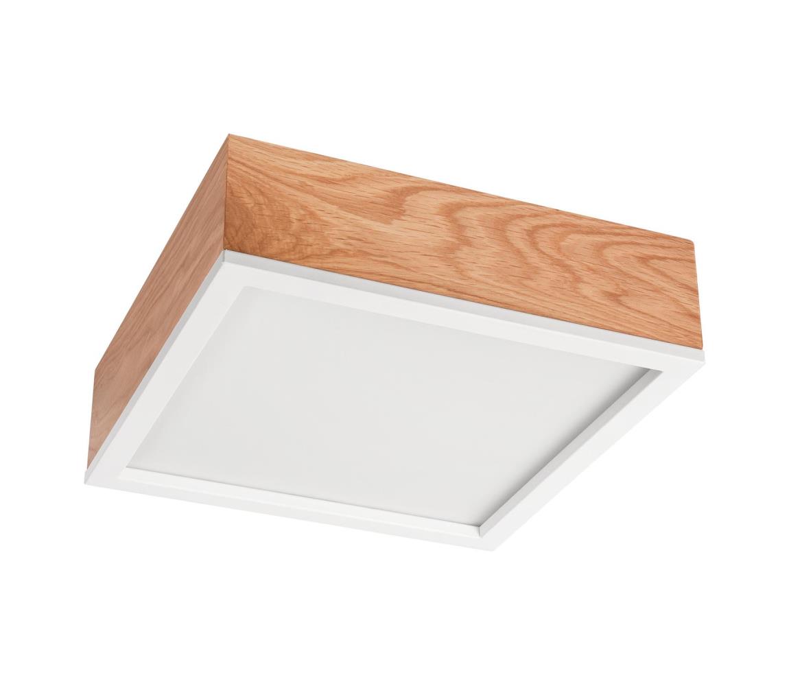 Plafonieră OAK SQUARE 2xE27/15W/230V 31x31 cm stejar/alb