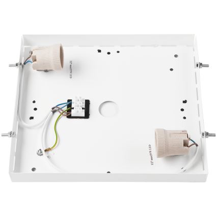 Plafonieră OAK SQUARE 2xE27/15W/230V 31x31 cm stejar/negru