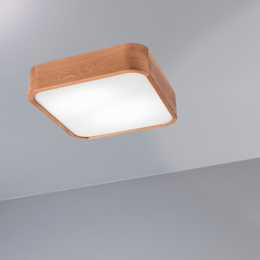 Plafonieră OAK SQUARE 2xE27/15W/230V 35x35 cm stejar