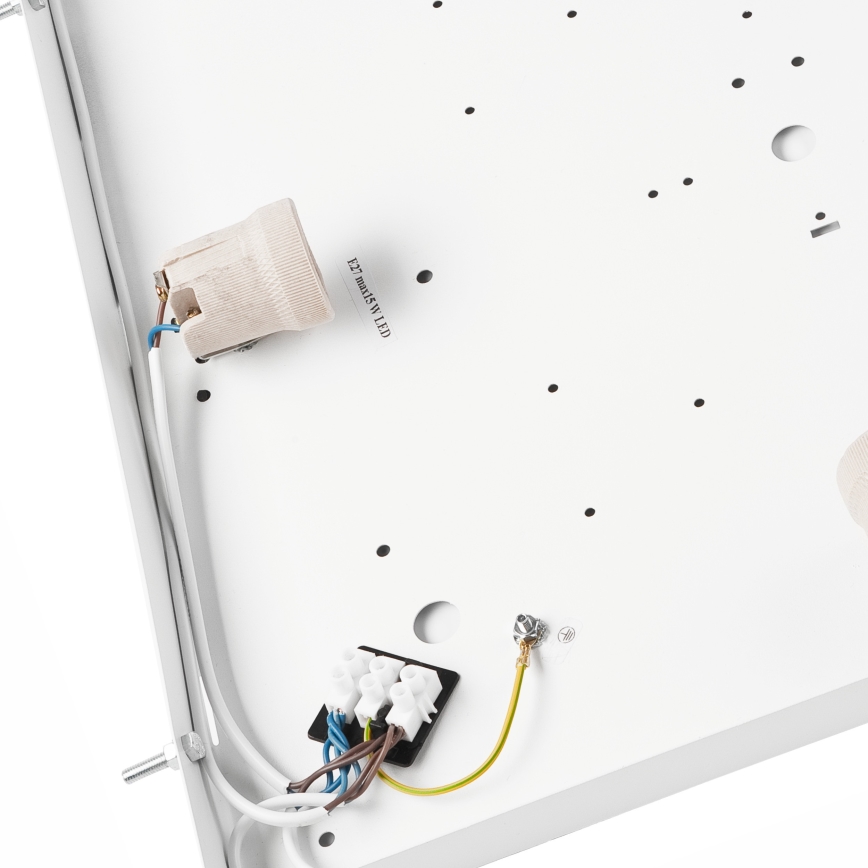 Plafonieră OAK SQUARE 4xE27/15W/230V 48x48 cm stejar/negru