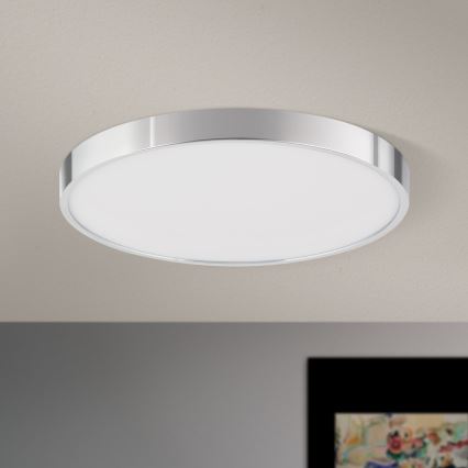 Plafonieră LED BULLY LED/28W/230V d. 28 cm crom lucios