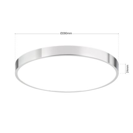 Plafonieră LED BULLY LED/28W/230V d. 28 cm crom lucios