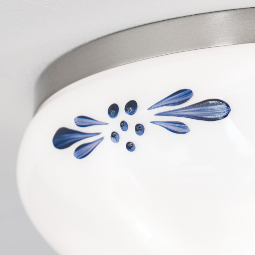 Plafonieră LANDHAUS 1xE27/60W/230V d. 21 cm crom/alb