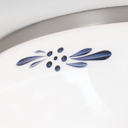 Plafonieră LANDHAUS 2xE27/60W/230V d. 28 cm crom mat/alb