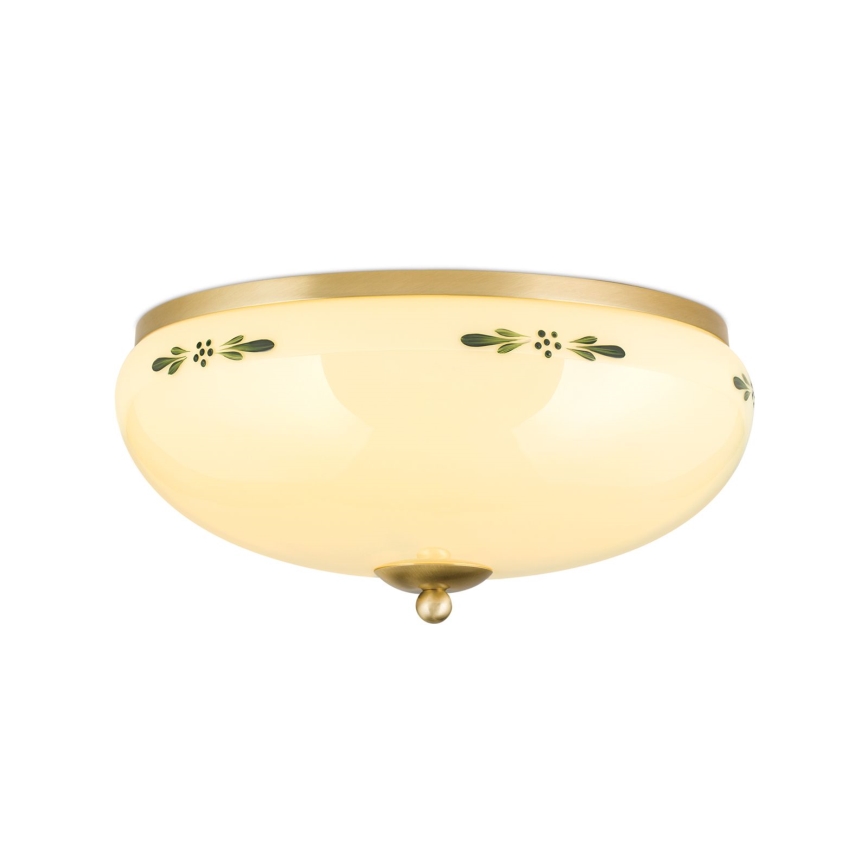 Plafonieră LANDHAUS 3xE27/60W/230V d. 35 cm alamă/bej