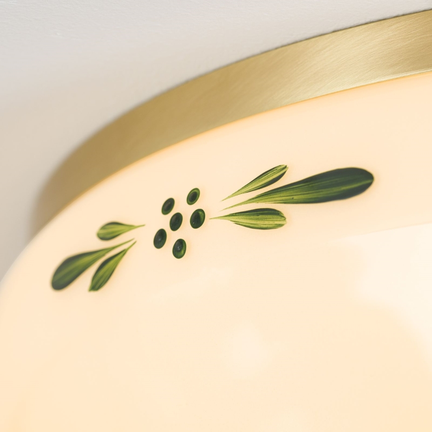 Plafonieră LANDHAUS 3xE27/60W/230V d. 35 cm alamă/bej