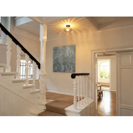 Osram - Plafonieră DECOR SMOKE 1xE27/12W/230V Ø 28 cm negru/gri fumuriu