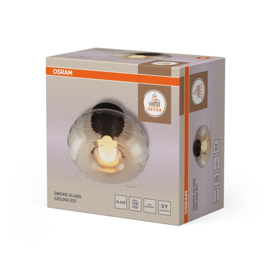 Osram - Plafonieră DECOR SMOKE 1xE27/12W/230V Ø 28 cm negru/gri fumuriu