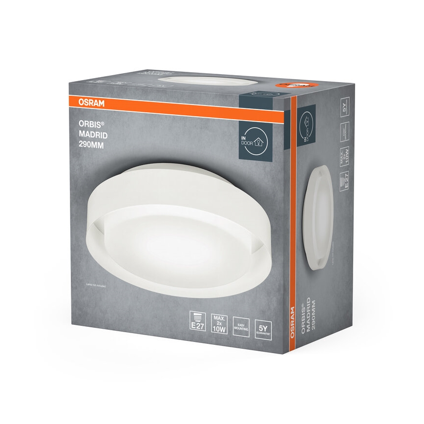 Plafonieră Osram ORBIS MADRID 2xE27/10W/230V, diam. 29 cm, albă