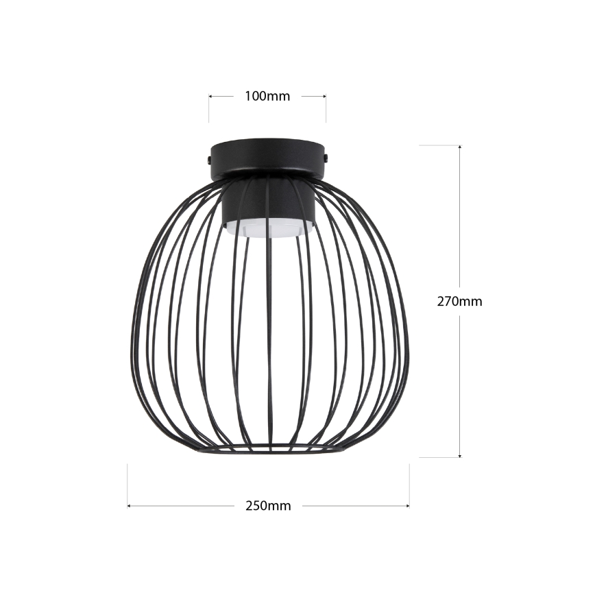 Plafonieră OVELLA, 1 x GX53, 10 W, 230 V, Ø 25 cm, neagră