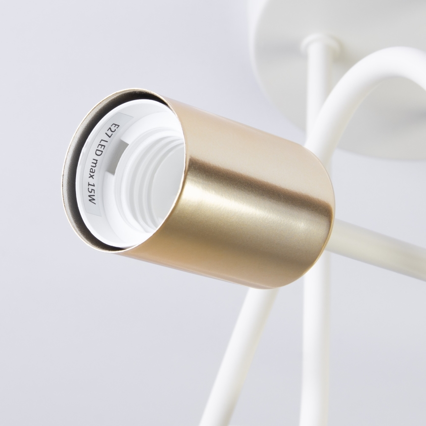Plafonieră OXFORD 3xE27/15W/230V alamă/alb