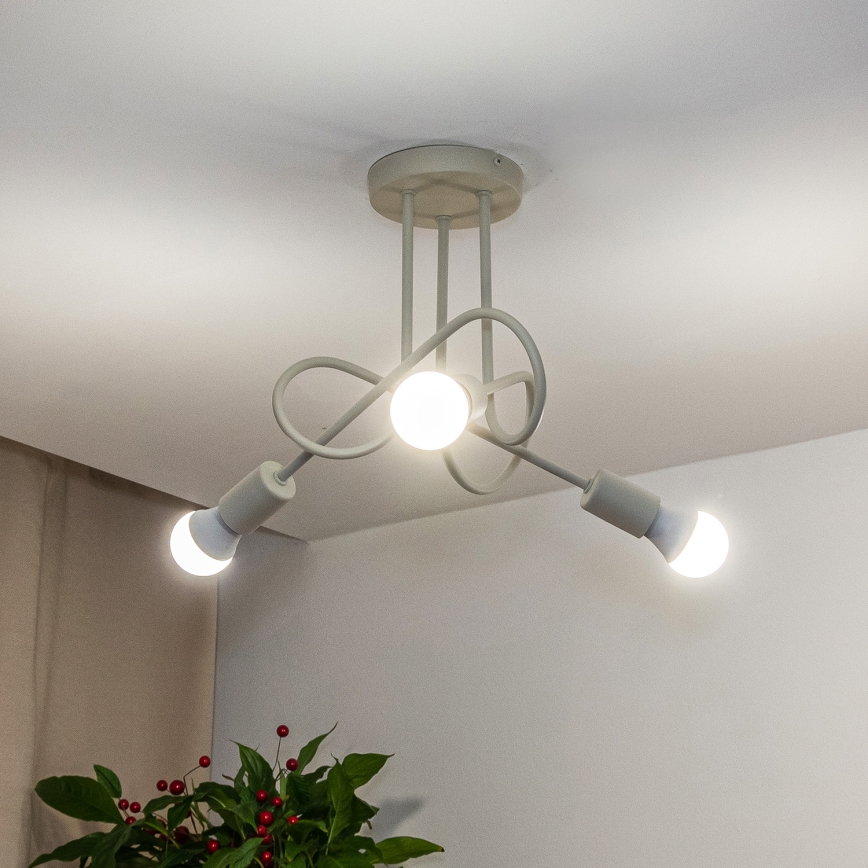 Plafonieră OXFORD 3xE27/15W/230V crem