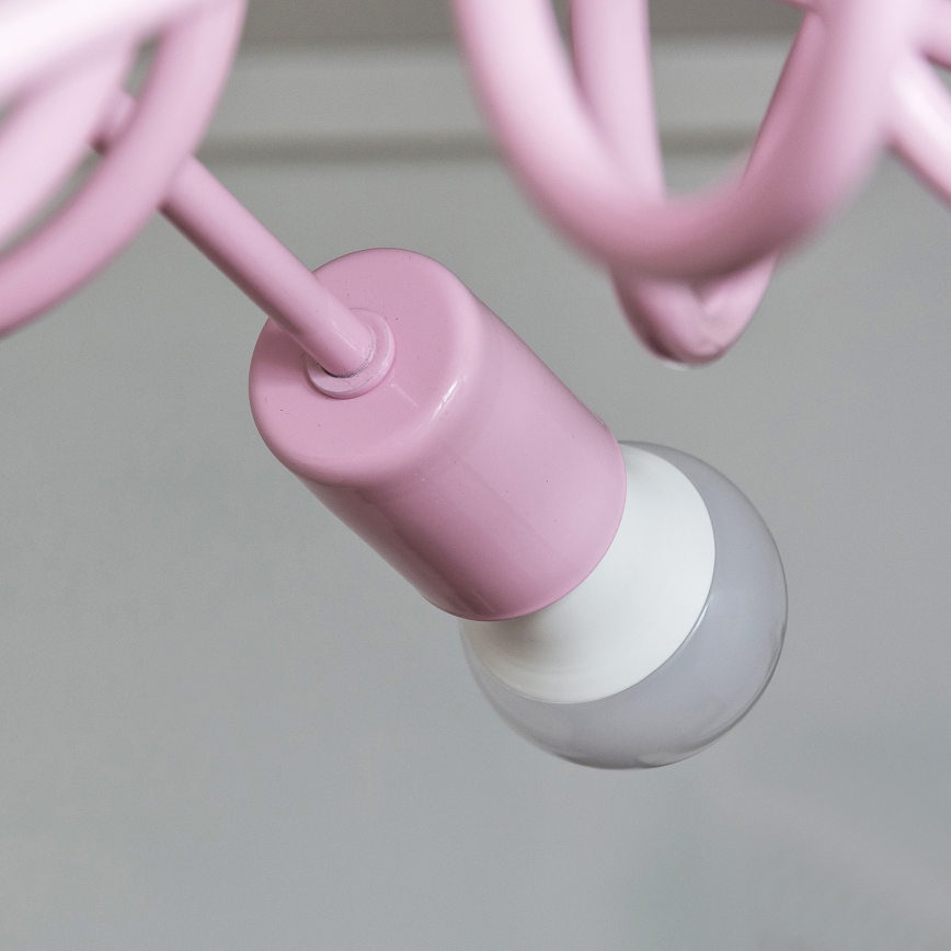 Plafonieră OXFORD 3xE27/15W/230V roz