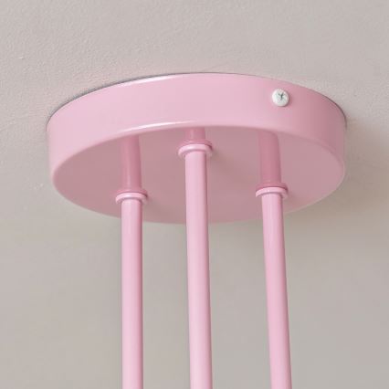 Plafonieră OXFORD 3xE27/15W/230V roz