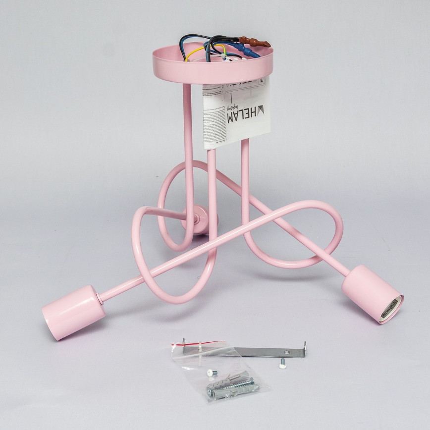 Plafonieră OXFORD 3xE27/15W/230V roz