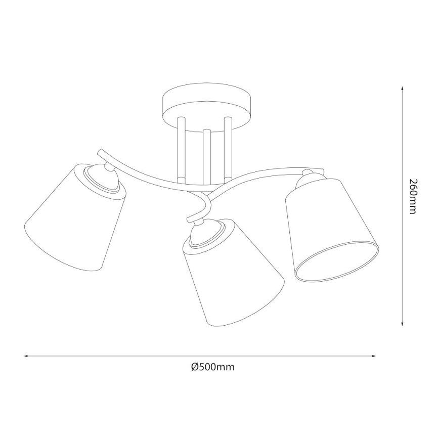 Plafonieră PAFOS, 3xE27, 15W, 230V, negru
