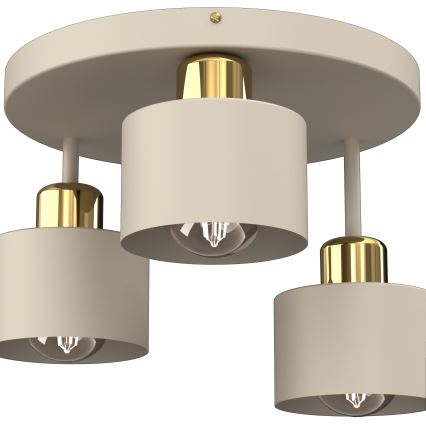 Plafonieră PARKLA, 3xE27/15W/230V, bej/auriu