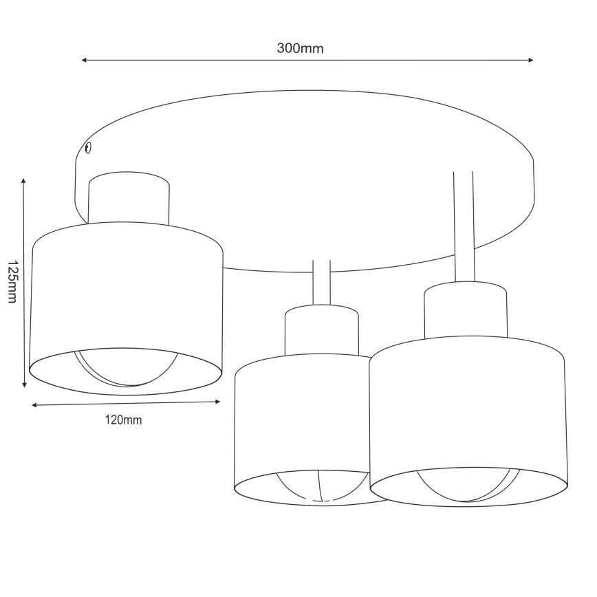 Plafonieră PARKLA, 3xE27/15W/230V, bej/auriu