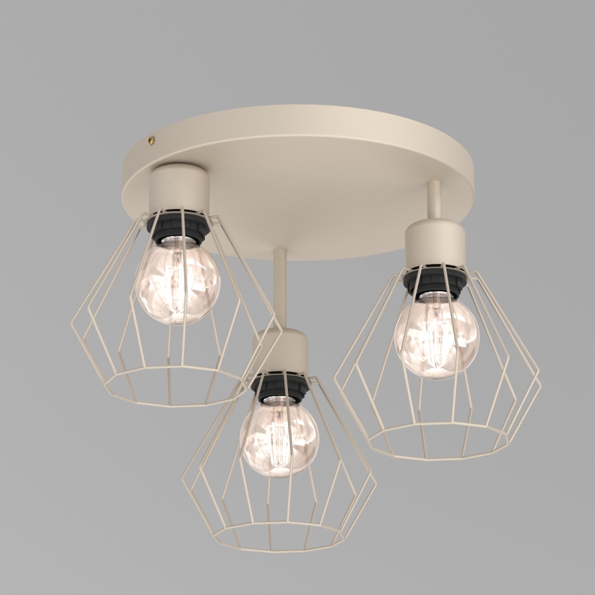 Plafonieră PARKLA, 3xE27/15W/230V, bej