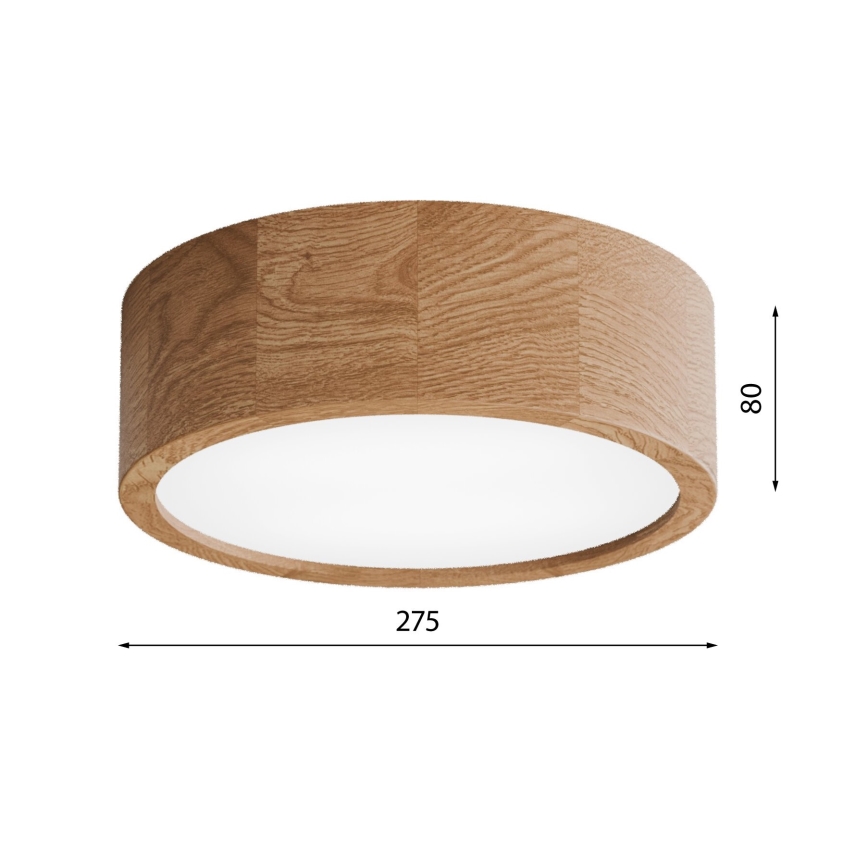 Plafonieră pentru baie CLEO 2xE27/24W/230V IP54 d. 27,5 cm stejar