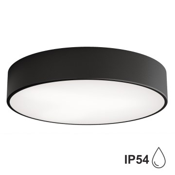 Plafonieră pentru baie CLEO cu senzor, 3xE27/24W/230V, Ø 40 cm, negru, IP54