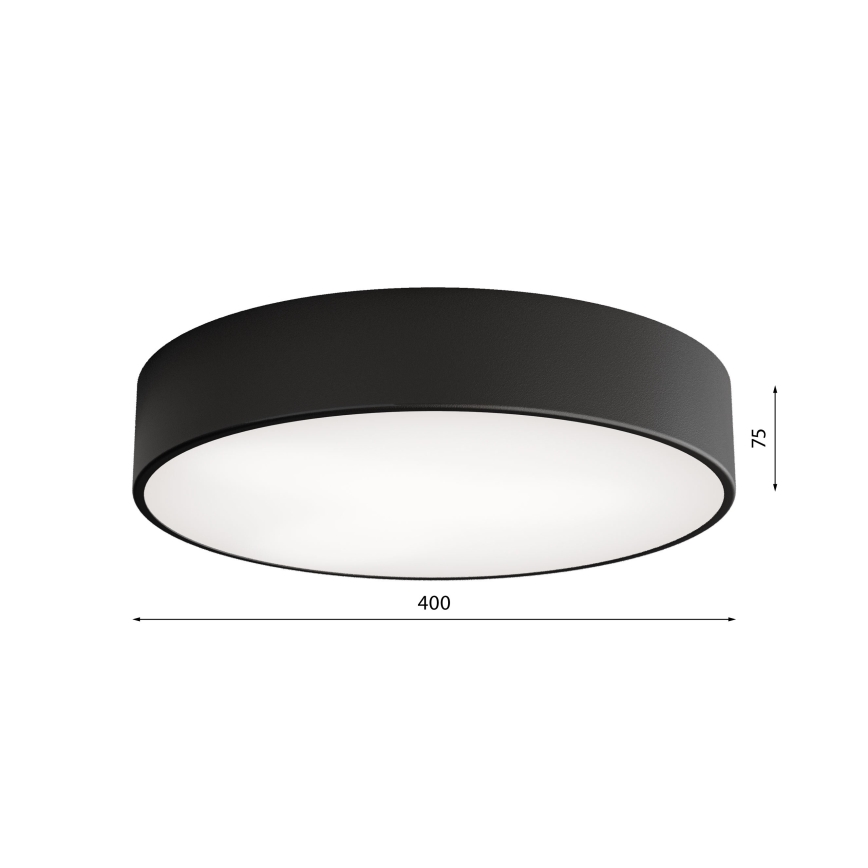 Plafonieră pentru baie CLEO cu senzor, 3xE27/24W/230V, Ø 40 cm, negru, IP54