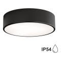 Plafonieră pentru baie cu senzor CLEO, 2xE27/24W/230V, Ø 30 cm, negru, IP54