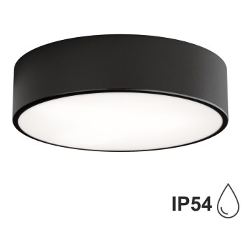 Plafonieră pentru baie cu senzor CLEO, 2xE27/24W/230V, Ø 30 cm, negru, IP54