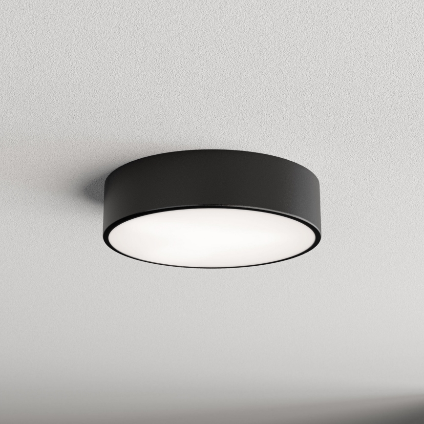 Plafonieră pentru baie cu senzor CLEO, 2xE27/24W/230V, Ø 30 cm, negru, IP54