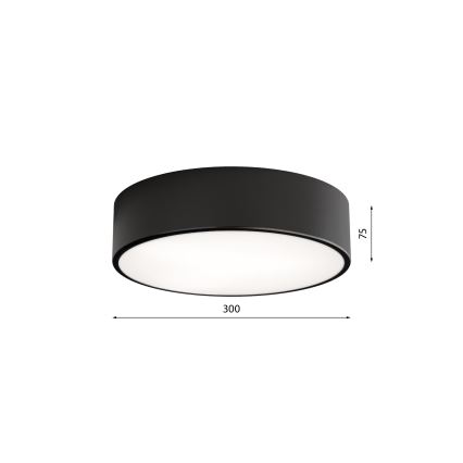 Plafonieră pentru baie cu senzor CLEO, 2xE27/24W/230V, Ø 30 cm, negru, IP54