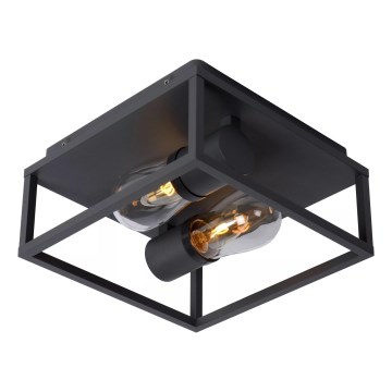 Plafonieră pentru baie Lucide 27100/02/30 CARLYN 2xE14/6W/230V IP54 negru